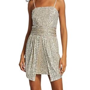 Ramy Brook “Britley “ sequin dress size 10.  NWO. Champagne silver